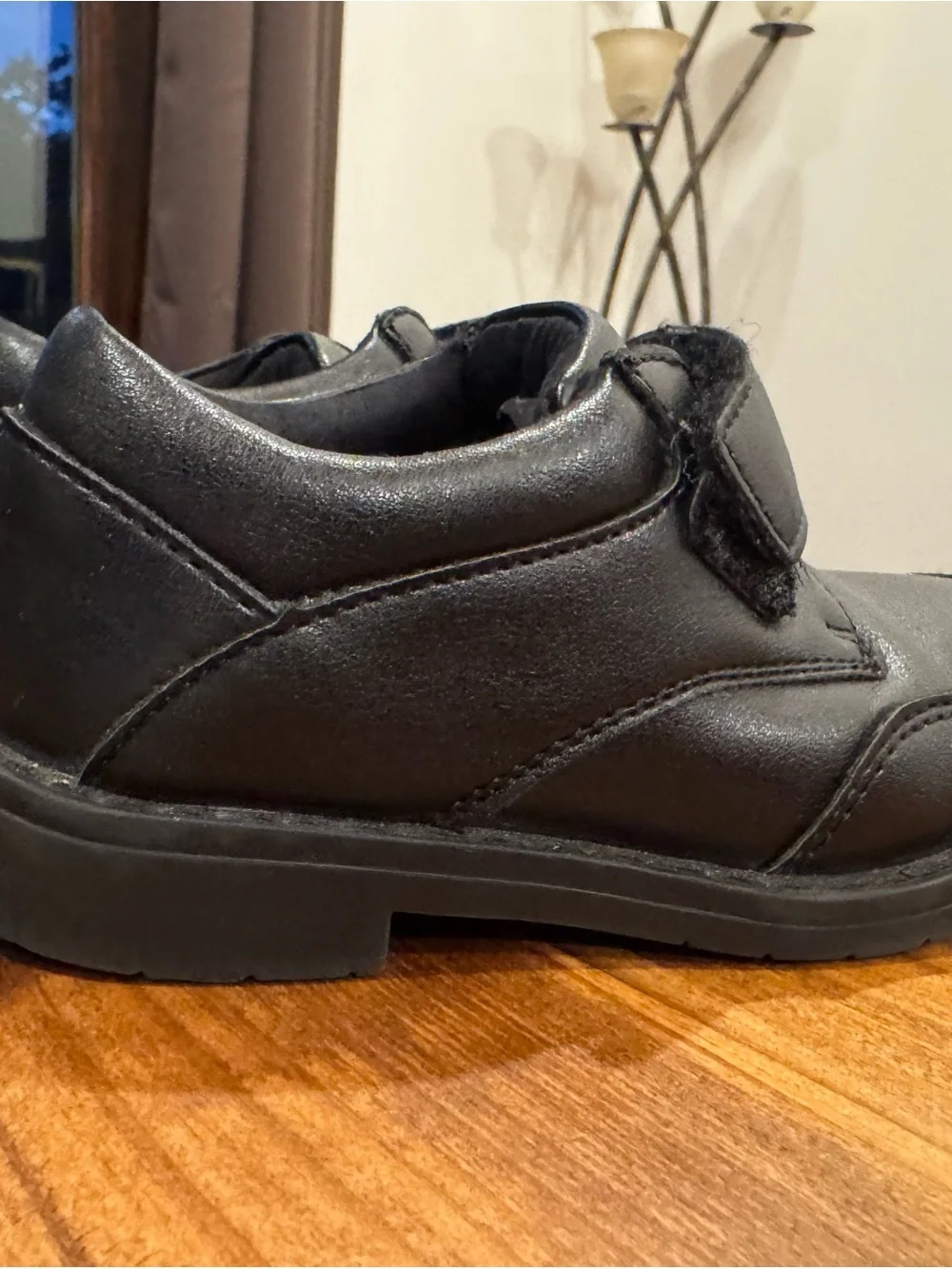 Gymboree Black Kids Leather Hook-and-Loop Dress Shoes